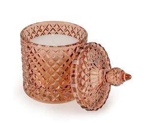 Candlelight The Silk Road Collection Glass Jar Candle Luxury Scent Home Décor Reusable Moroccan Lantern Style Gift (Jhangya Pink)