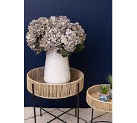 Candlelight Two-Tone Blue and Green Set of 5 Single Stem Hydrangeas Blue