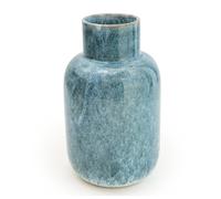 Candlelight Vase Bottle Neck Glazed Blue H:25cm
