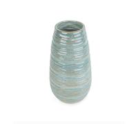Candlelight Vase Ridged Glazed Blue H:28cm