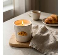 Candlelight White & Beige Croissant Vanilla Butter Cookies Small Jar Candle