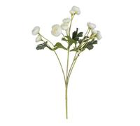 Candlelight White & Green Camellia 5 Mini Buds Single Stem Artificial Flower (H) 490mm
