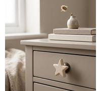 Candlelight White Steel Star Knob (Dia)23mm, Pack Of 2