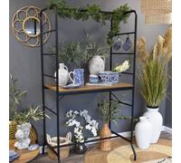 Candlelight Yellow Oak 192Cm Metal Shelf Mdf Display
