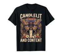 Candlelit and Content Moth Book Lovers Value Graphic T-Shirt