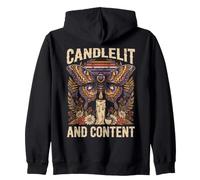 Candlelit And Content Moth Book Lovers Zip Hoodie