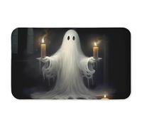 Candlelit Spectral Ghost Anti-Fatigue Floor Mat, Ergonomic Cushioned Kitchen & Standing Mat with Non-Slip Backing, Eco-Friendly Comfort Mat, Design by LSR Design Studio, 30"x18"