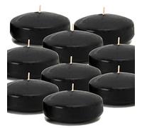 CandleNScent Unscented Floating Candles | Large 3 Inch - Fits in 3 Inch Vase and Above | Black | Floats On Water | Pack of 12