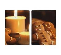 Candles And Gingerbread Men Passport Holder Cover PU Leather Waterproof Passport Case Travel Wallet with Credit Card Slots for Women Men, style, 20.3x13.8cm