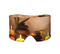 Candles and Stone Print Sleep Eye and Ear Muffs Mask - Soft & Breathable, Ideal for Travel, Meditation, and Nighttime Use