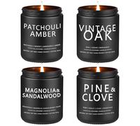 Candles for Men, 4 Pack Scented Candles, Gifts for Father Dad Day, 50 Hours Long Burning Soy Candles for Home Scented (Pine/Sandalwood/Patchouli/Oak)