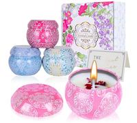 Candles Gifts for Women, Scented Candles Gifts Set,Soy Wax Aromatherapy Candle Gift for Birthady, Mother's Day,Christmas,Bath, Yoga and Weddings, 4 Pack