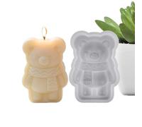 Candles Make Mold - 3D Bear Figure Nonstick Casting Mold | 3D Bear Silicone Mold - for Cake, Fudge, Candy, Jelly, Ice, Wax, Plaster