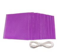 Candles Making Sheet, Beeswax Honeycomb Candle Kit (8×8 in) - 20pcs in Purple Color, with Cotton Wicks, Make Ideal Candles for Kids and Adults, Candle Rolling Kit with Beeswax Sheets for Candle Making