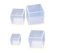 Candles Mould, Square Cube Resin Casting Molds Large Clear DIY Silicone Molds for Epoxy Resin DIY Craft Making Accessories-4pcs (20/25/35/50mm)