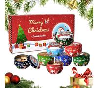 Candles Scented Christmas - 8 Pieces Holiday Aromatherapy, Festive Fragrance Candles Set, Winter Nights Fireplace Bedroom Decor for Homeowners | Scent Lovers Dinner Party Family Gathering Relaxation