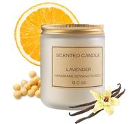 Candles Vanilla Orange Scented 8.0oz Long Lasting Candles for Home Natural Soy Candles in Frosted Glass Jar Stress Relief Candle Gifts for Women and Men