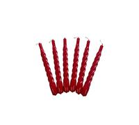 Candles with a Twist®, Made in Italy, 25 colours available, Dinner Candles, Twisted Candles long burning 5 hours, Tapered Candles, Lacquered, Unscented Candle Gift Set, 6pcs 2.2 x 21cm (Christmas Red)
