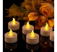 Candlesee 12 Pack LED Tea Lights - Battery Operated Candles Realistic and Bright Flamless Electric Tealight Long Lasting 200 Hours for Weddings, Confessions Proposals, Courtyards, Pubs, Parties, Patio