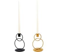 Candlestick, 2pcs Nordic Double Ring Candle Holder Metal Candlestick Candelabrum Stand Candlelight