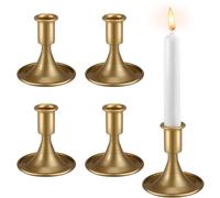 Candlestick Holders,Gold Taper Candle Holder,Metal Candles Sticks Holders,Candle Holders for Table Centerpiece Wedding Christmas Table Decor, Set of 4 (Gold)