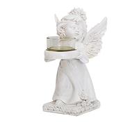 Candlestick Holders, Praying Angel Figurine Wings Angel Candle Wings Angel Figurines Cherub Figurine Statue with Tealight Holder (Right Turning)