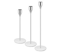 Candlestick Holders, Silver/Black Candle Holders for Taper Candles,Taper Candle Holders Decorative Candlestick Holder for Wedding, Dinning, Party, Anniversary (Silver, 3 Pcs)