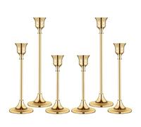 Candlestick Holders Taper Candle Holder for Candlesticks Vintage Modern Decorative Candle Stick Long Holder for Fireplace Party Dining Home (Gold 2)