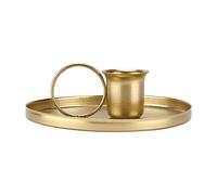 Candlestick, Metal Wrought Iron Candlestick Stand Ornament, Centerpiece Candle sticks Holder, Suitable for Candlelight Dinners, Living Room Decorations (Gold)