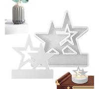 Candlestick Mold - 8.5x8.5cm Creative Double Star Resin Mold, DIY Craft Silicone Casting, Handmade Epoxy Candlestick | Table Ornament Maker for Candle Making Studio Home Craft Projects Creative Fun