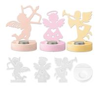 Candlesticks Mold,3PCS 3D Angel Candle Holder Silicone Moulds for DIY Craft