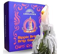 Candlestock Hippie Drippy Drip Candles - Pack of 11 Dripping Taper Candles - Wine Bottle Melting Candles (White)