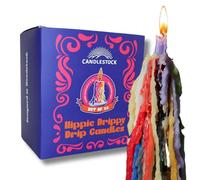 Candlestock Hippie Drippy Drip Candles - Pack of 22 Dripping Taper Candles - Wine Bottle Melting Candles (2 of Each Color)