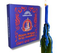 Candlestock Hippie Drippy Drip Candles - Pack of 6 Dripping Tapers - Wine Bottle Melting Candles (Multi Pack (White, Ivory, Black, Blue, Orange, Green))
