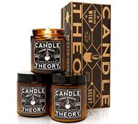 CANDLETHEORY Scented Candle Set with Crackling Wood Wicks - 3, 4 oz Candles - Misty Falls, Alpine Spruce, Spring Meadow - Designed for Both Men and Women but Perfect for Man Cave Decor