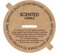 CandMak 160pcs Printed Kraft Card Candle Dust Lid with Pull Tab for Candle Making (3.5")