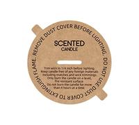 CandMak Candle Dust Covers, 160pcs Printed Kraft Card Candle Dust Lid with Pull Tab for Candle Making (2.375")