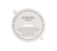 CandMak Candle Dust Covers, 160pcs Printed White Matte Candle Dust Lid with Pull Tab for Candle Making (2.375")