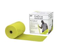 CanDo Resistance band / training band / gymnastics band - dispenser box, 45 m - yellow (very light) - alternative to dumbbells