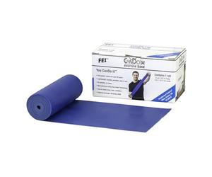 CanDo Resistance band / training band / gymnastics band - dispenser box, 5.5 m - blue (strong) - alternative to dumbbells