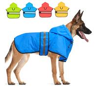 Candofly Dog Raincoat Hooded Poncho - Adjustable Waterproof Dog Rain Jacket Lightweight Reflective Dog Rain Coat Pet Slicker for Small Medium Large Dogs (Blue, XX-Large)