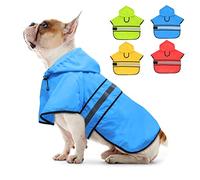 Candofly Dog Raincoat Hooded Poncho - Adjustable Waterproof Dog Rain Jacket Lightweight Reflective Dog Rain Coat Pet Slicker for Small Medium Large Dogs (Blue, Medium)