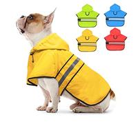 Candofly Dog Raincoat Hooded Poncho - Adjustable Waterproof Dog Rain Jacket Lightweight Reflective Dog Rain Coat Pet Slicker for Small Medium Large Dogs (Yellow, Medium)
