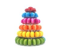Candora 6-Layer Round Macaron Tower Cake Stand Macaron Display Rack for Wedding Birthday Dessert Stand Cake Plate