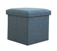 Candora Storage Footstool Folding Foot Stool, Foldable Ottoman Storage Seat, Foot Rest Stool, Portable Toy Storage Box with Thick Sponge Lid (14# Green, 30 * 30 * 30 cm)