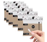 CANDORE - 1,200 Ultra-Soft Bamboo Cotton Buds, Biodegradable Sticks, 100% Natural, 6 Packs of 200