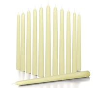 CANDWAX 25 cm Taper Candles Set of 12 - Dripless Tapered Candles Unscented Candle Sticks - Long Dinner Candles Perfect as Christmas Candles Long Burning - Ivory Candles