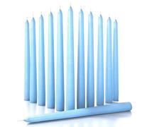 CANDWAX 30 cm Taper Candles Set of 12 - Dripless and Smokeless Candle Unscented - Slow Burning Candle Sticks Ideal as Christmas Candle or Dinner Candles - Light Blue Candles