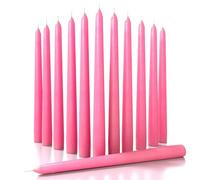 CANDWAX 30 cm Taper Candles Set of 12 - Dripless and Smokeless Candle Unscented - Slow Burning Candle Sticks Ideal as Christmas Candle or Dinner Candles - Pink Candles