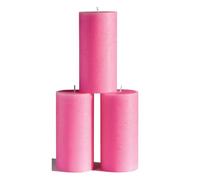 CANDWAX 3x6 inch Pillar Candles Set of 3 - Decorative Candles Unscented and No Drip Candles - Ideal as Wedding Candles or Large Candles for Home Interior - Pink Candles